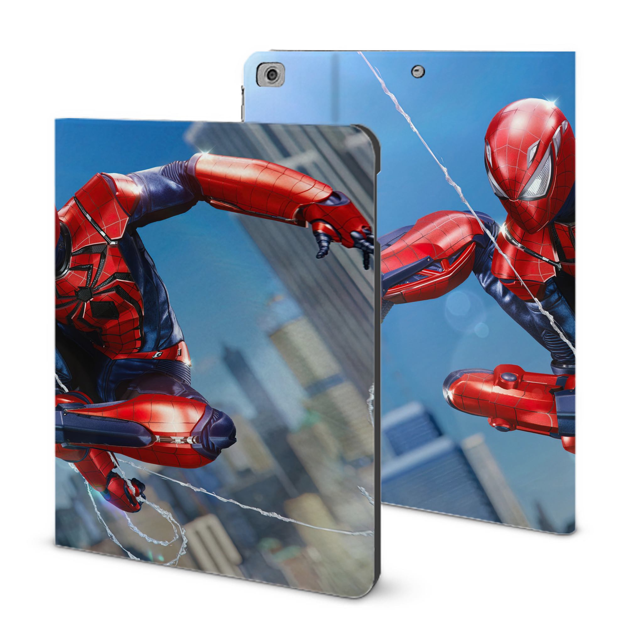 （画像用） Spider Man スパイダーマン IPad ケース ブック型 PUレザー TPU 耐衝撃 軽量 薄型 ペン収納なし 全面保護 IPad 各モデル対応